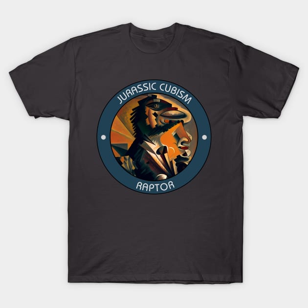 Jurassic Cubism - Raptor T-Shirt by Polyshirt